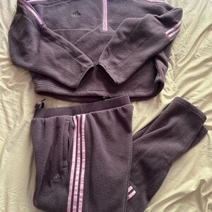 Adidas women Charcoal and Pink Jogger Set
